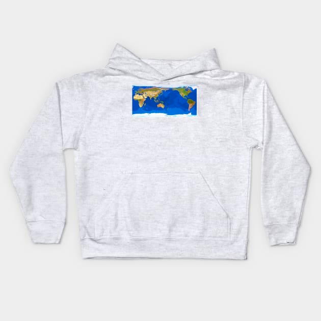 Rectangular GeoSphere centred on Pacific Ocean (E050/0294) Kids Hoodie by SciencePhoto